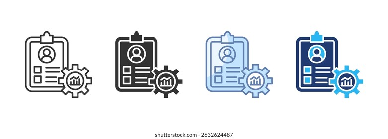 Employee Development Plan Icon Set Multiple Style Collection