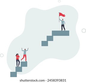 employee difficulty or difference knowledge, competence or career problem,flat vector illustration.