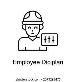 Employee Discipline Vector Outline Icon For Web Isolated On White Background EPS 10 File  