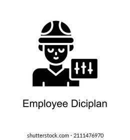 Employee Discipline Vector Solid Icon For Web Isolated On White Background EPS 10 File  