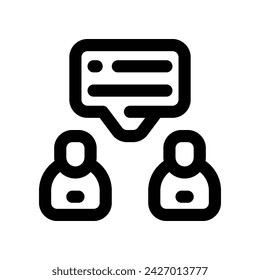 icono de discusión de empleado. icono de línea vectorial para su sitio web, móvil, presentación y diseño de logotipo.