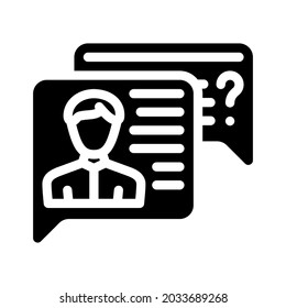 vector de icono de glifo de discusión de empleado. signo de discusión de empleado. símbolo de contorno aislado ilustración negra