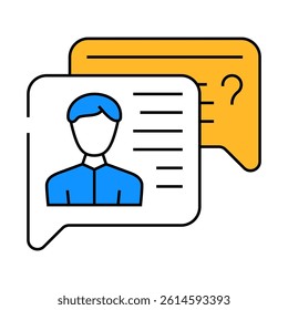 employee discussion line icon vector. employee discussion sign. isolated symbol illustration