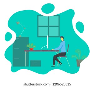 employee do work in office. people illustration.