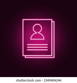 employee documents icon. Elements of HR & Heat hunting in neon style icons. Simple icon for websites, web design, mobile app, info graphics