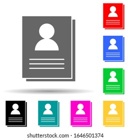 empleado documenta el icono de estilo de varios colores. Glifo simple, vector plano de hr e iconos de caza de calor para ui y ux, sitio web o aplicación móvil
