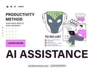 Employee efficiency web or landing. Business employee productive multitasking. Time management and work optimization. Effective goal-setting and work-life balance. Flat vector illustration