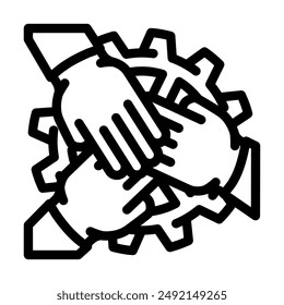 employee engagement business process line icon vector. employee engagement business process sign. isolated contour symbol black illustration