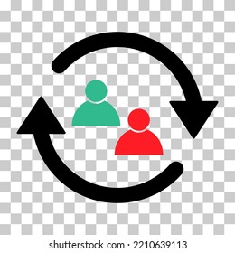 Employee engagement community vector icon, person flat web symbol design vector illustration .
