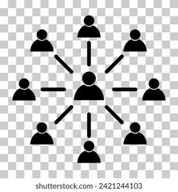 Employee engagement community vector icon, person flat web symbol design vector illustration .