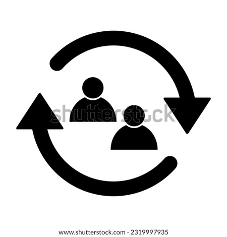 Employee engagement community vector icon, person flat web symbol design vector illustration .