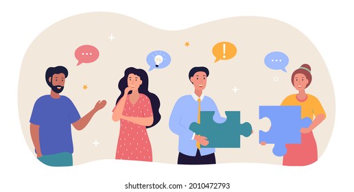 Employee engagement concept. Close knit team and the loyalty employee. Professional labor inspiration and assessment with company appreciation and satisfaction ir workplace. Flat vector illustration
