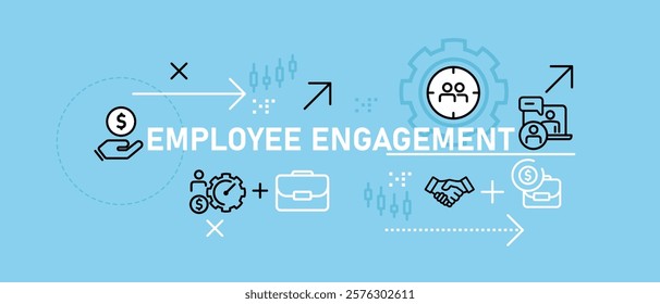 Employee Engagement concept highlighting workplace motivation talent retention recruitment strategy and corporate culture for workforce management and employee satisfaction