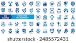 Employee engagement icon collection set. Containing workload, motivation, expectation, goal, recognition, appreciation, inclusion icon. Simple flat vector.