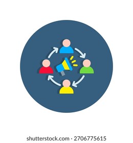 Ilustración vectorial plana del icono de compromiso del empleado
