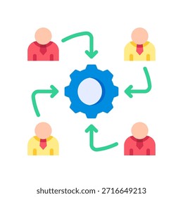 Ilustração plana do vetor do ícone de compromisso do funcionário