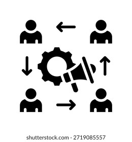 Ilustración vectorial de glifo de icono de compromiso de empleado
