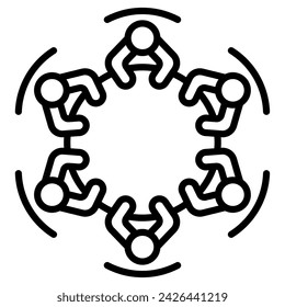 Employee Engagement icon line vector illustration