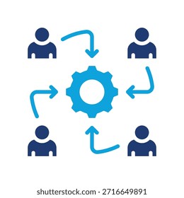 Icono de participación de los empleados Ilustración vectorial mixta