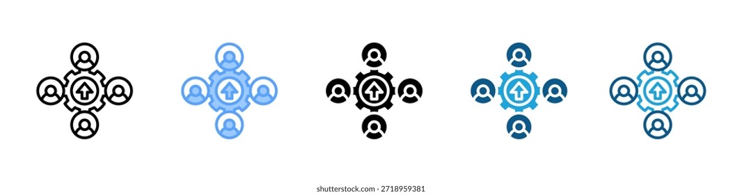 Conjunto de iconos de compromiso del empleado colección de estilos múltiples