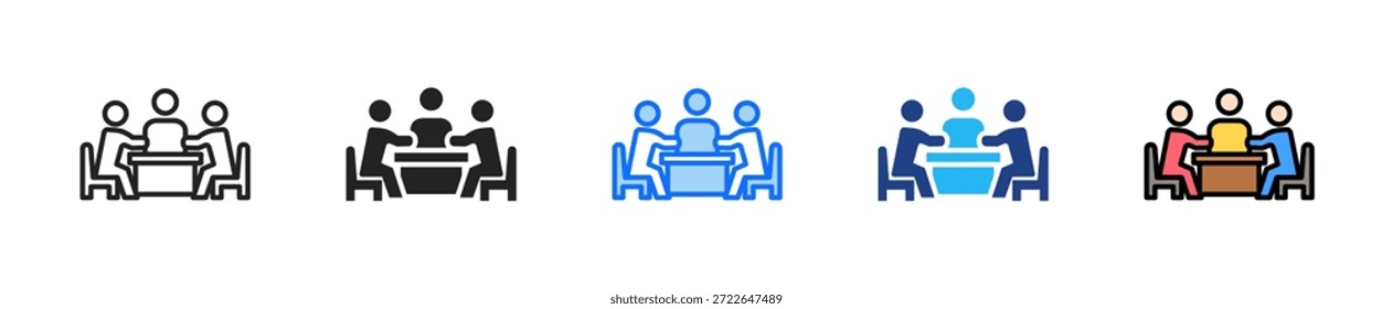 Conjunto de iconos de compromiso de empleados Colección de estilos múltiples