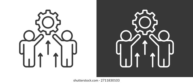 Conjunto De Íconos De Compromiso De Empleados Colección De Vector Aislada En Blanco Y Negro