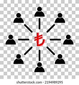 Employee engagement make money vector icon, person flat web symbol design vector illustration .