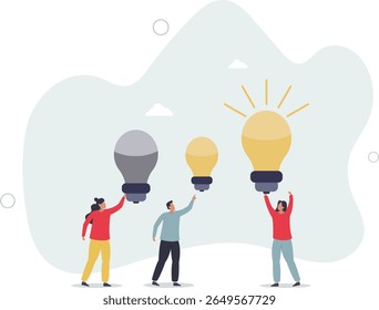 Employee engagement and motivation with inspiration.New idea generation in brainstorm team as professional staff stimulus . character life .