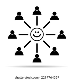 Mitarbeiter-Engagement Schatten Vektorsymbol, Person-flach Web-Symbol Design Vektorgrafik .