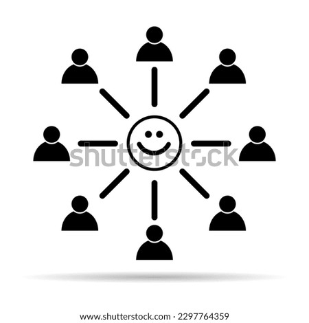 Employee engagement shadow vector icon, person flat web symbol design vector illustration .