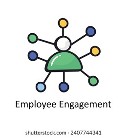 Employee Engagement vector filled outline doodle Design illustration. Symbol on White background EPS 10 File 
