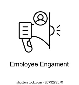 Employee Engagement Vector Outline Icon For Web Isolated On White Background EPS 10 File