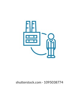 Employee of an enterprise linear icon concept. Employee of an enterprise line vector sign, symbol, illustration.