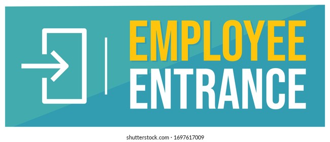 Employee Entrance Sign Board Vector | Entrance Vector Signange