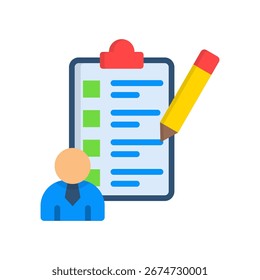 Icono de evaluación de empleado Ilustración vectorial plana