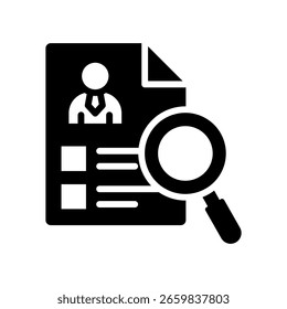 Ilustración vectorial de glifo de icono de evaluación de empleado