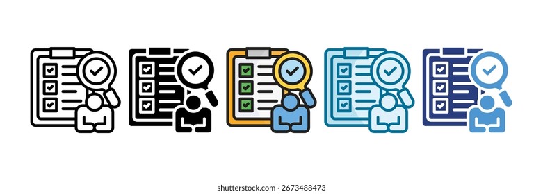 Conjunto de Ícones de Avaliação de Funcionário Coleção de Vários Estilos