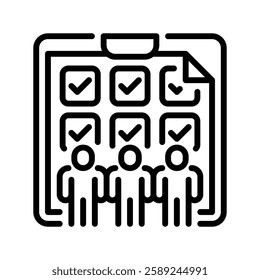 Employee Evaluation line icon. Universal creative premium symbol. Vector sign icon logo template. Vector illustration