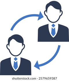 Employee Exchange Icon Mixed Vector Illustration