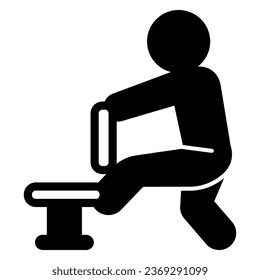 Employee fads solid icon, officesyndrome concept, man with chair vector sign on white background, man with chair glyph style for mobile concept and web design. Vector graphics