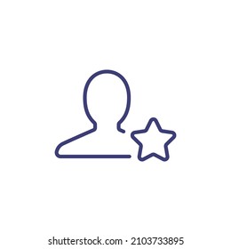 Employee favorite star personal line icon. Profile employee best join member