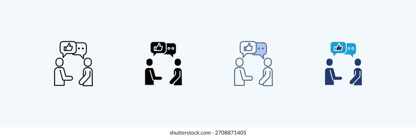 Employee Feedback Multiple Icon Illustration Vector