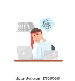 An employee feels stressed with his work