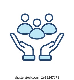 Ilustración vectorial de icono de contorno rellenado por empleado
