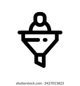 icono de filtro de empleado. icono de línea vectorial para su sitio web, móvil, presentación y diseño de logotipo.