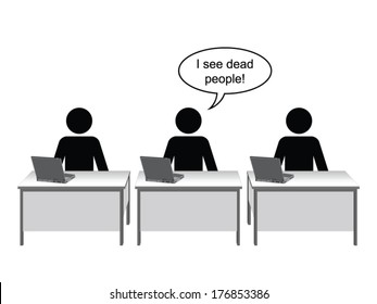 Employee finding it hard to fit in at work cartoon isolated on white background 