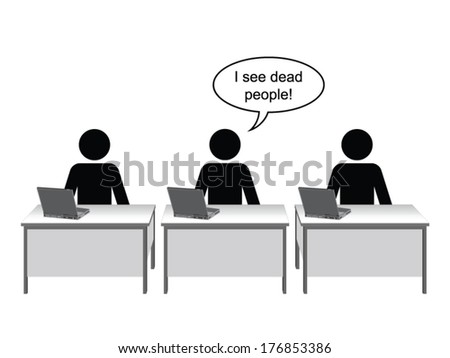 Employee finding it hard to fit in at work cartoon isolated on white background 