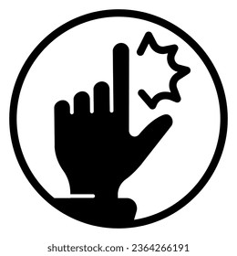 Employee finger pain solid icon, officesyndrome concept, finger pain vector sign on white background, finger pain glyph style for mobile concept and web design. Vector graphics