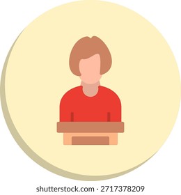 Icono de estilo de círculo plano de empleado
