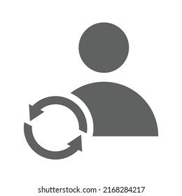 Employee, flow, qualification icon. Gray vector graphics.
